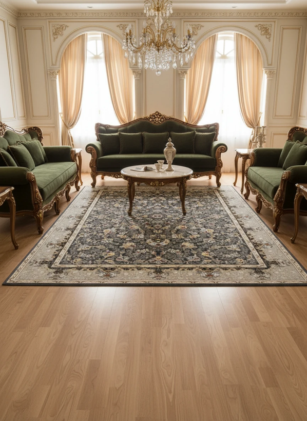 فرش افشان رز دودی