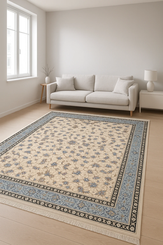 فرش 700 شانه افشان باغ رز بژ