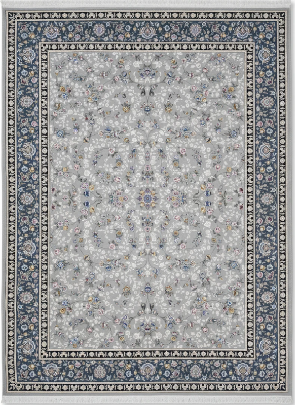 فرش 700 شانه افشان باغ رز نقره ای