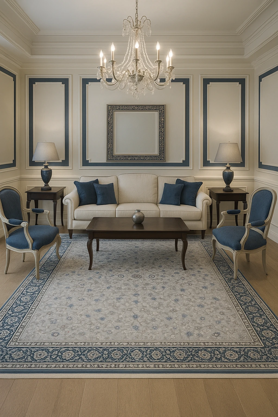 فرش 700 شانه افشان باغ رز نقره ای