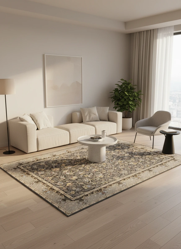 فرش افشان رز دودی