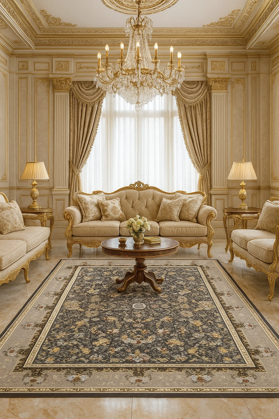 فرش افشان رز دودی