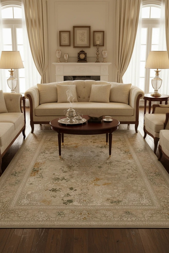 فرش افشان درخشش سیلور و گلد