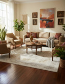 فرش خرنج کاشان رنگ نقرهای و بژ، 1200 شانه با نخ آلمانی هیت ست و بافت بلژیکی