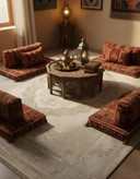 فرش کابان کاشان رنگ نقرهای و بژ، 1200 شانه با نخ آلمانی هیت ست و بافت بلژیکی