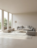 فرش کابان کاشان رنگ نقرهای و بژ، 1200 شانه با نخ آلمانی هیت ست و بافت بلژیکی